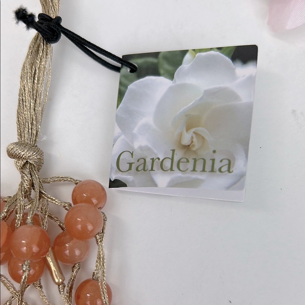 Pretty Gardenia Gold and Orange Crackle Beaded Multi Strand Necklace NWT! - Picture 3 of 13